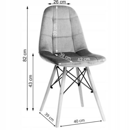 4 KRZESŁA TAPICEROWANE PIKOWANE WELUROWE krzesło DO JADALNI KUCHNI ZESTAW - obrazek 2